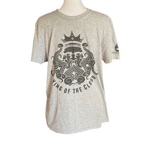 Gildan Soft Style Gray King Of The Cloud Graphic Print T-Shirt Size M